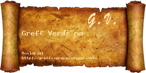 Greff Veréna névjegykártya